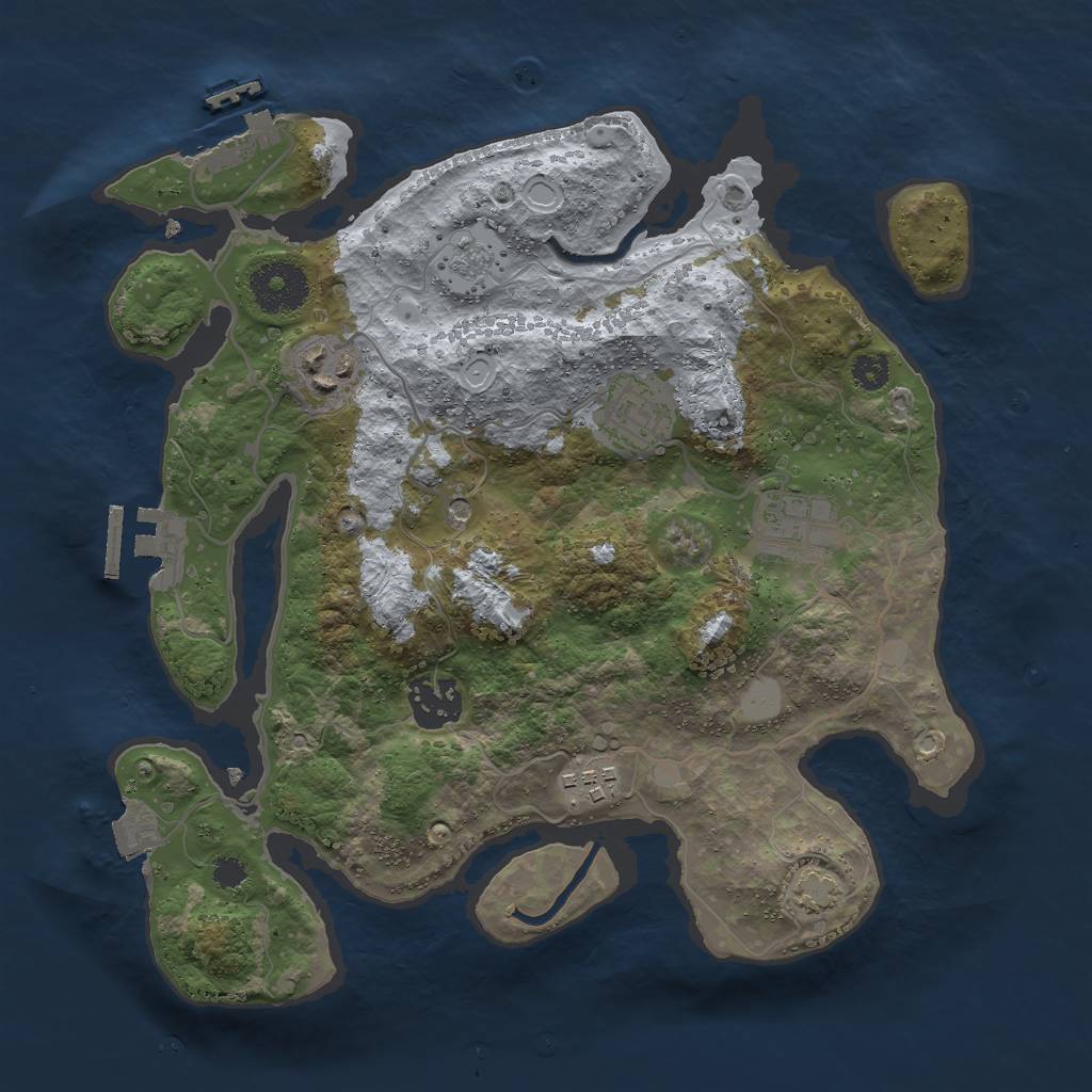 Rust Map: Procedural Map, Size: 3000, Seed: 839522355, 13 Monuments