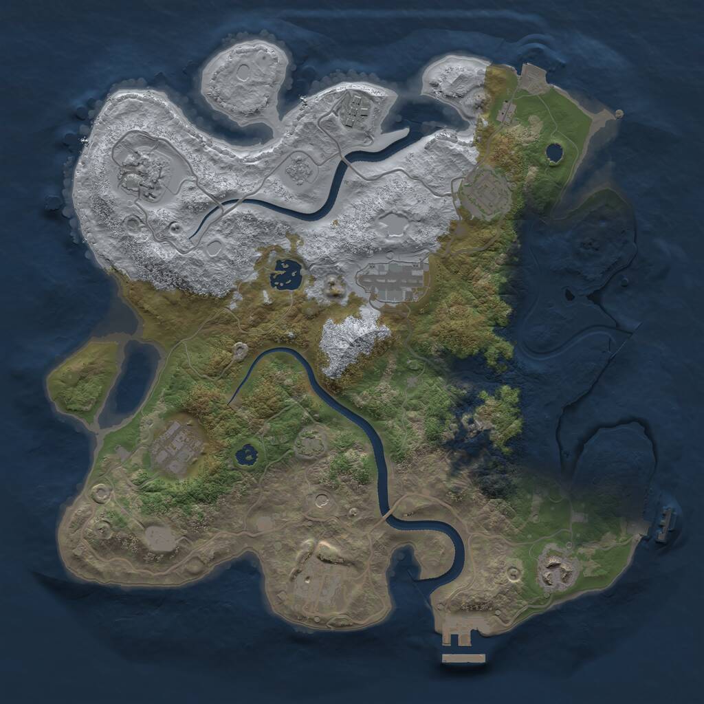 Rust Map: Procedural Map, Size: 3300, Seed: 416444460, 14 Monuments
