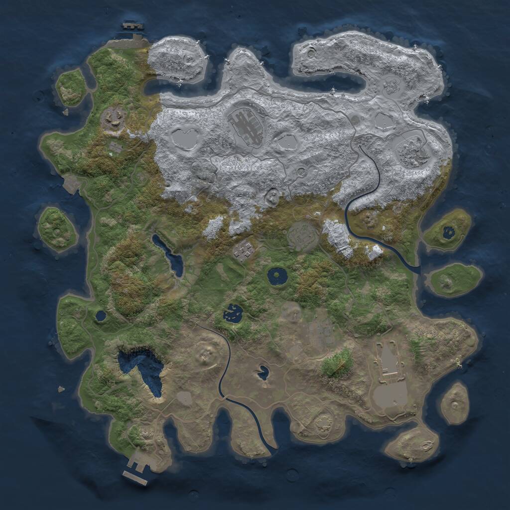 Rust Map: Procedural Map, Size: 4000, Seed: 101123871, 14 Monuments