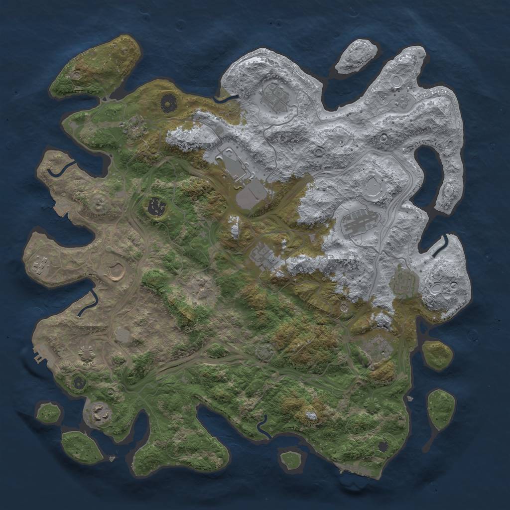 Rust Map: Procedural Map, Size: 4250, Seed: 502042126, 19 Monuments