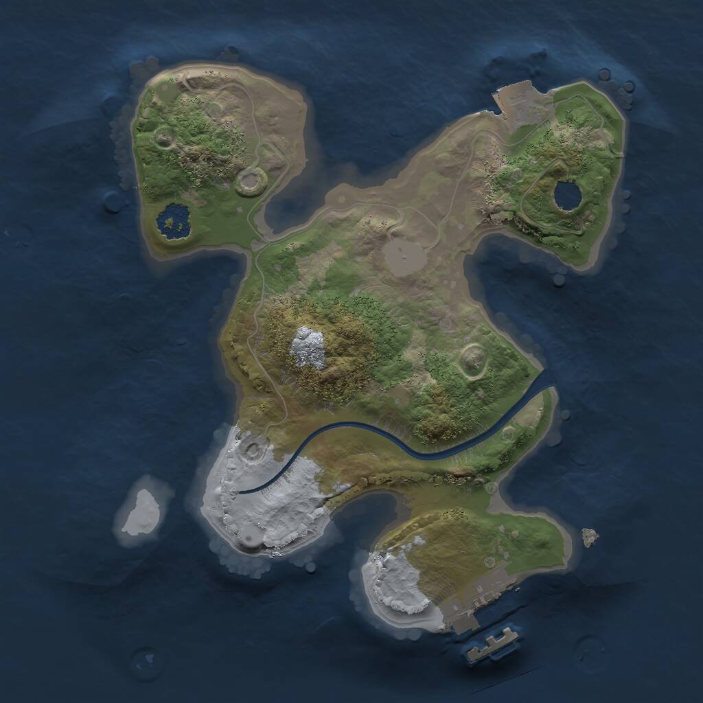 Rust Map: Procedural Map, Size: 2000, Seed: 662178620, 2 Monuments