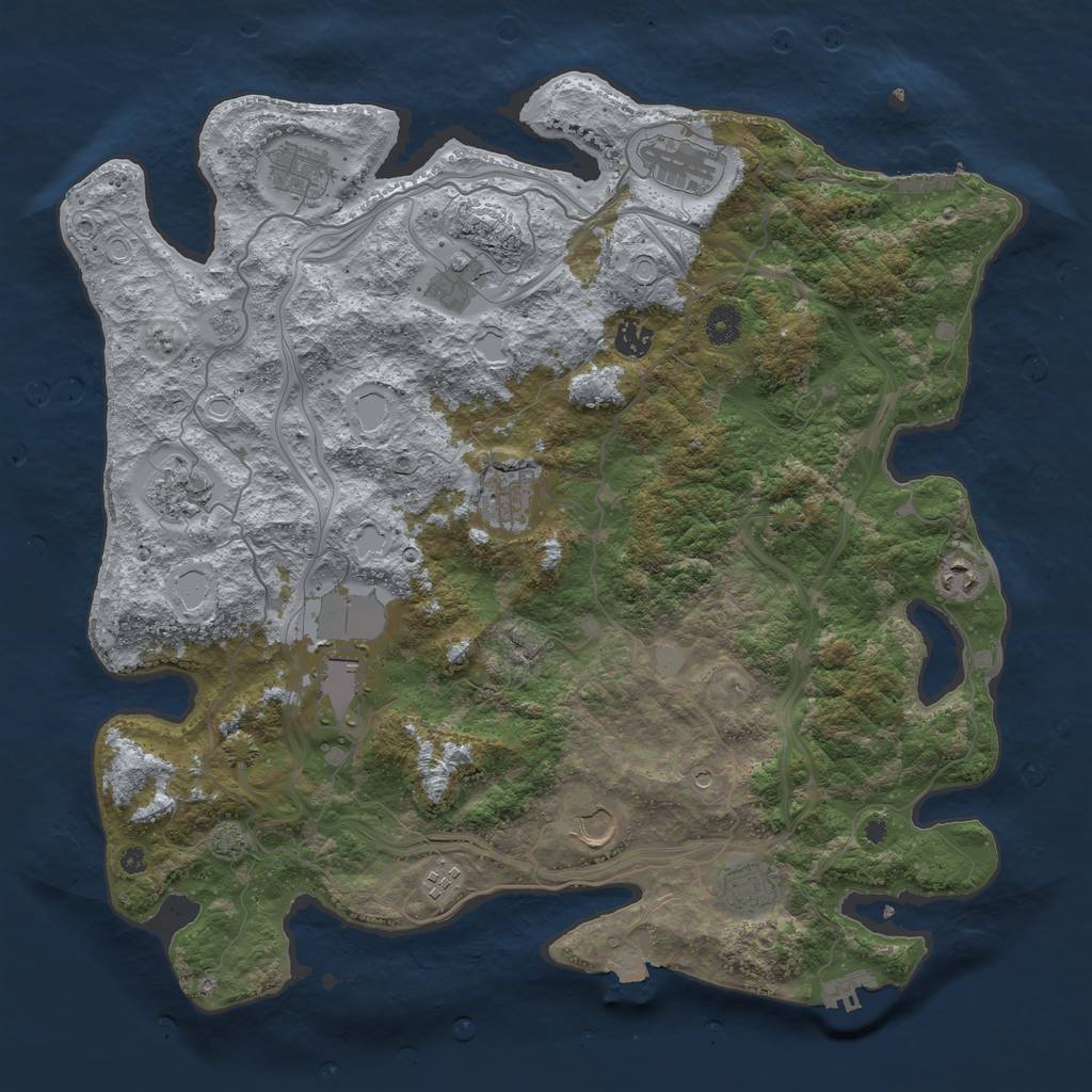 Rust Map: Procedural Map, Size: 4250, Seed: 849536612, 19 Monuments