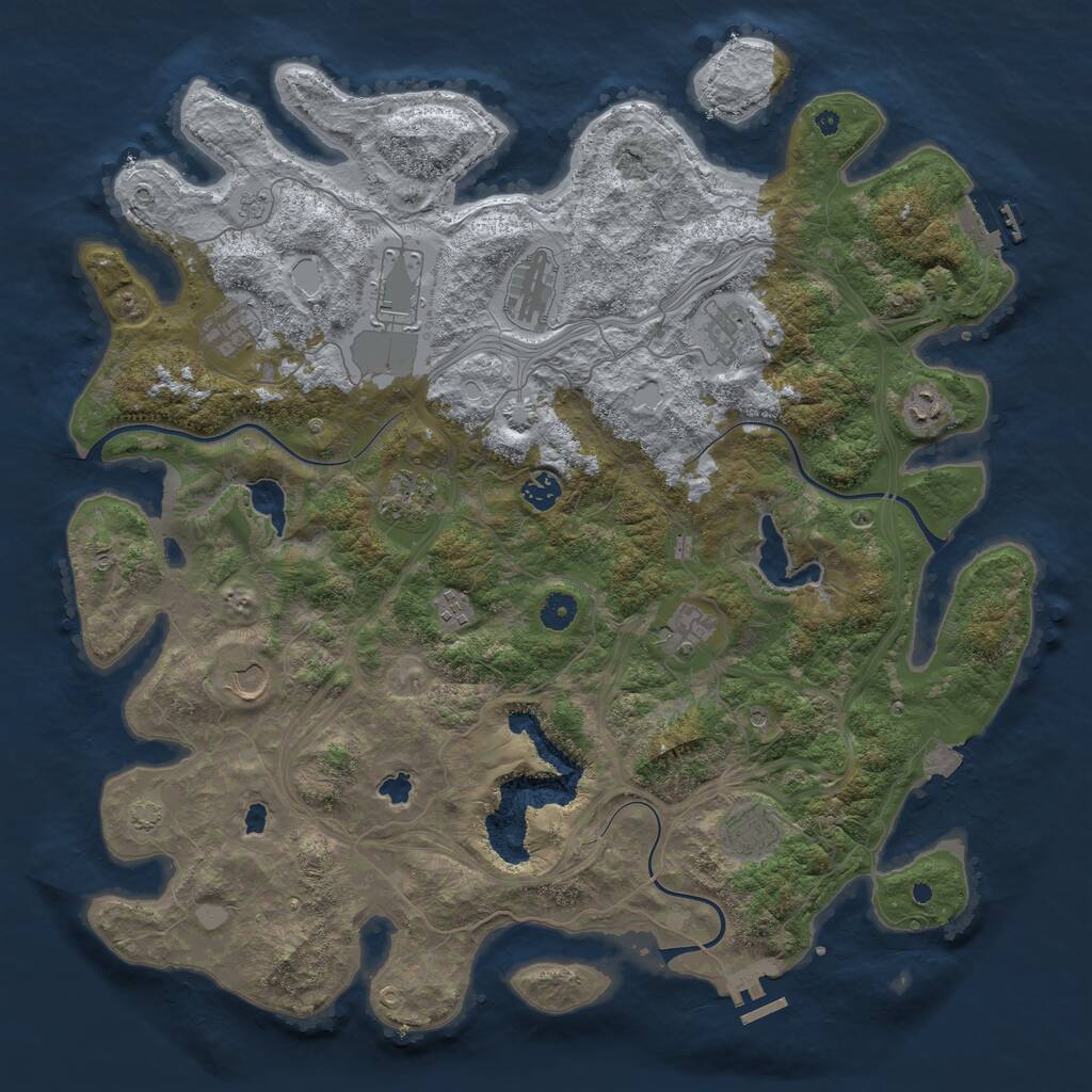 Rust Map: Procedural Map, Size: 4500, Seed: 78287639, 17 Monuments