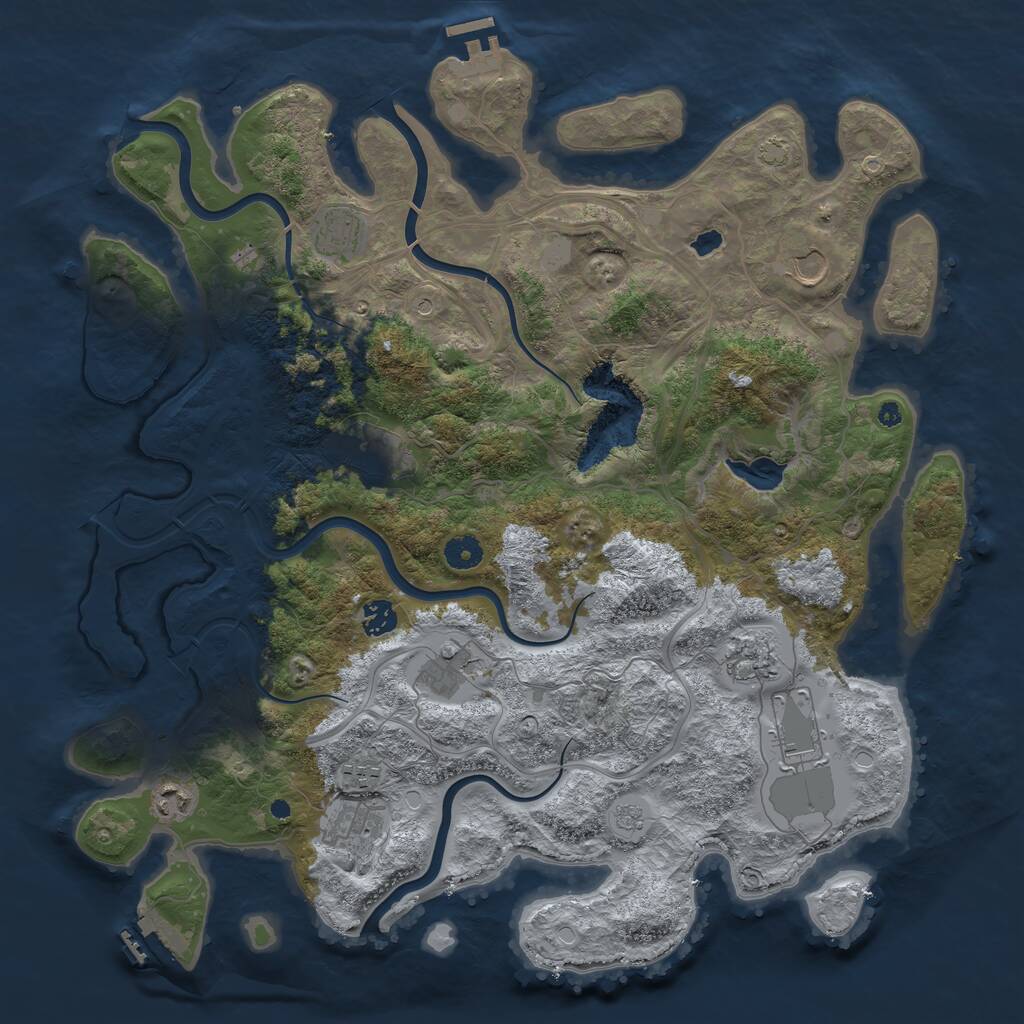 Rust Map: Procedural Map, Size: 4250, Seed: 760466769, 16 Monuments