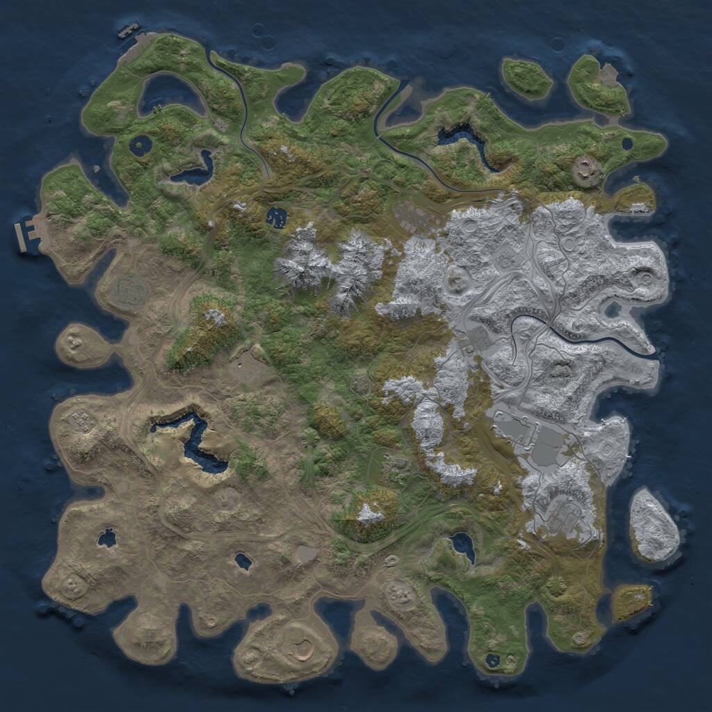 Rust Map: Procedural Map, Size: 5000, Seed: 2010256545, 17 Monuments