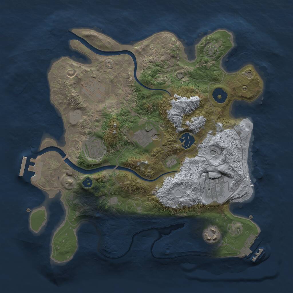 Rust Map: Procedural Map, Size: 3000, Seed: 1670014887, 11 Monuments