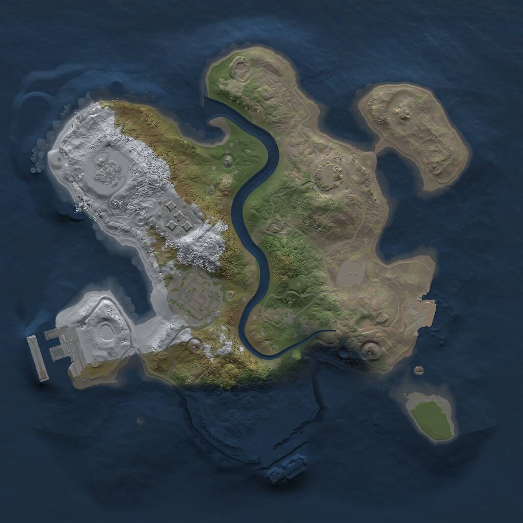 Rust Map: Procedural Map, Size: 2250, Seed: 44445, 7 Monuments
