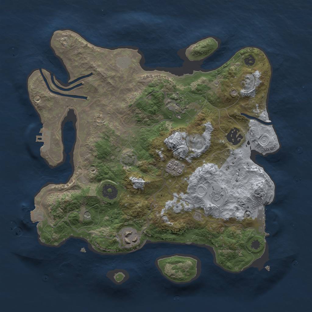 Rust Map: Procedural Map, Size: 3000, Seed: 468135939, 12 Monuments