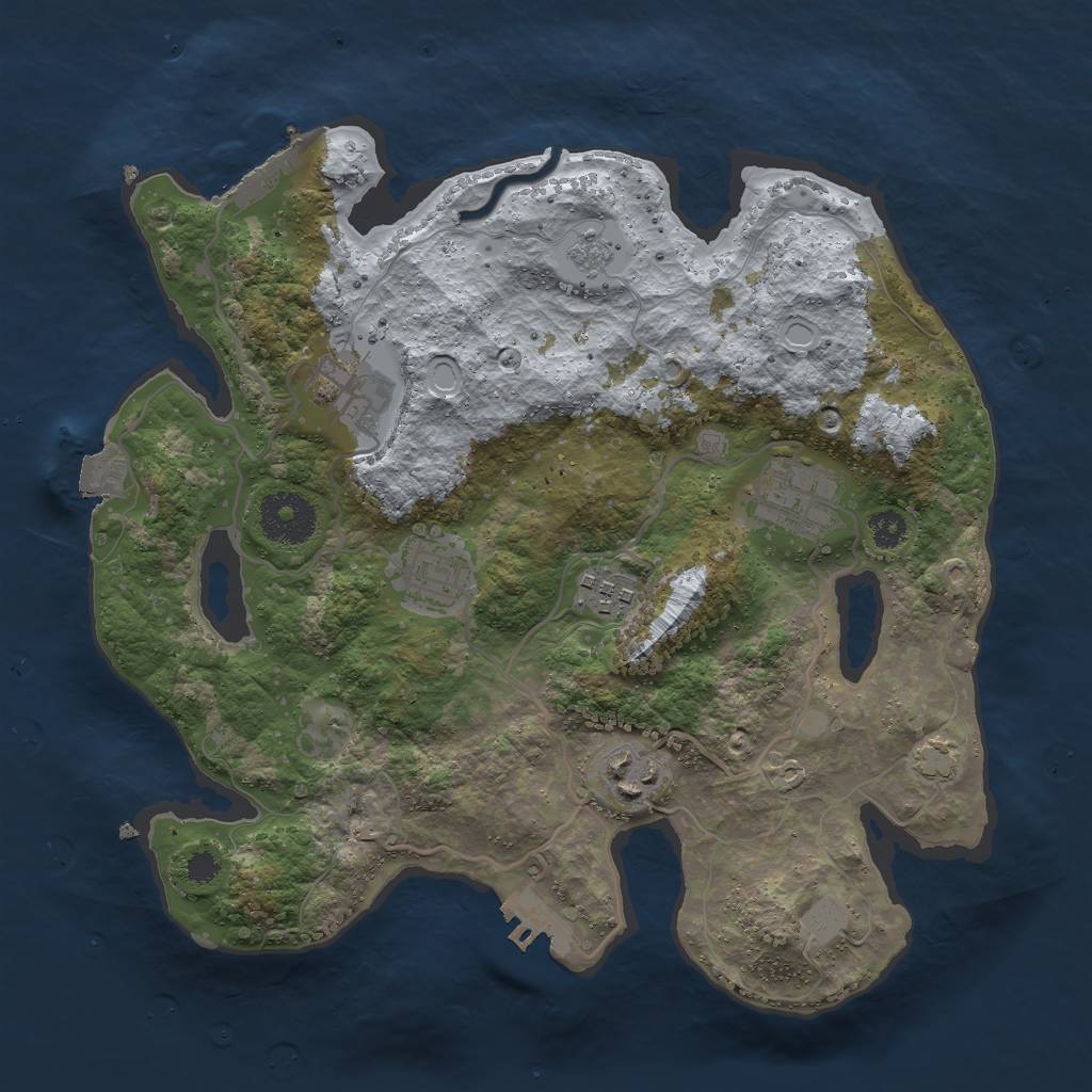 Rust Map: Procedural Map, Size: 3000, Seed: 196256268, 12 Monuments