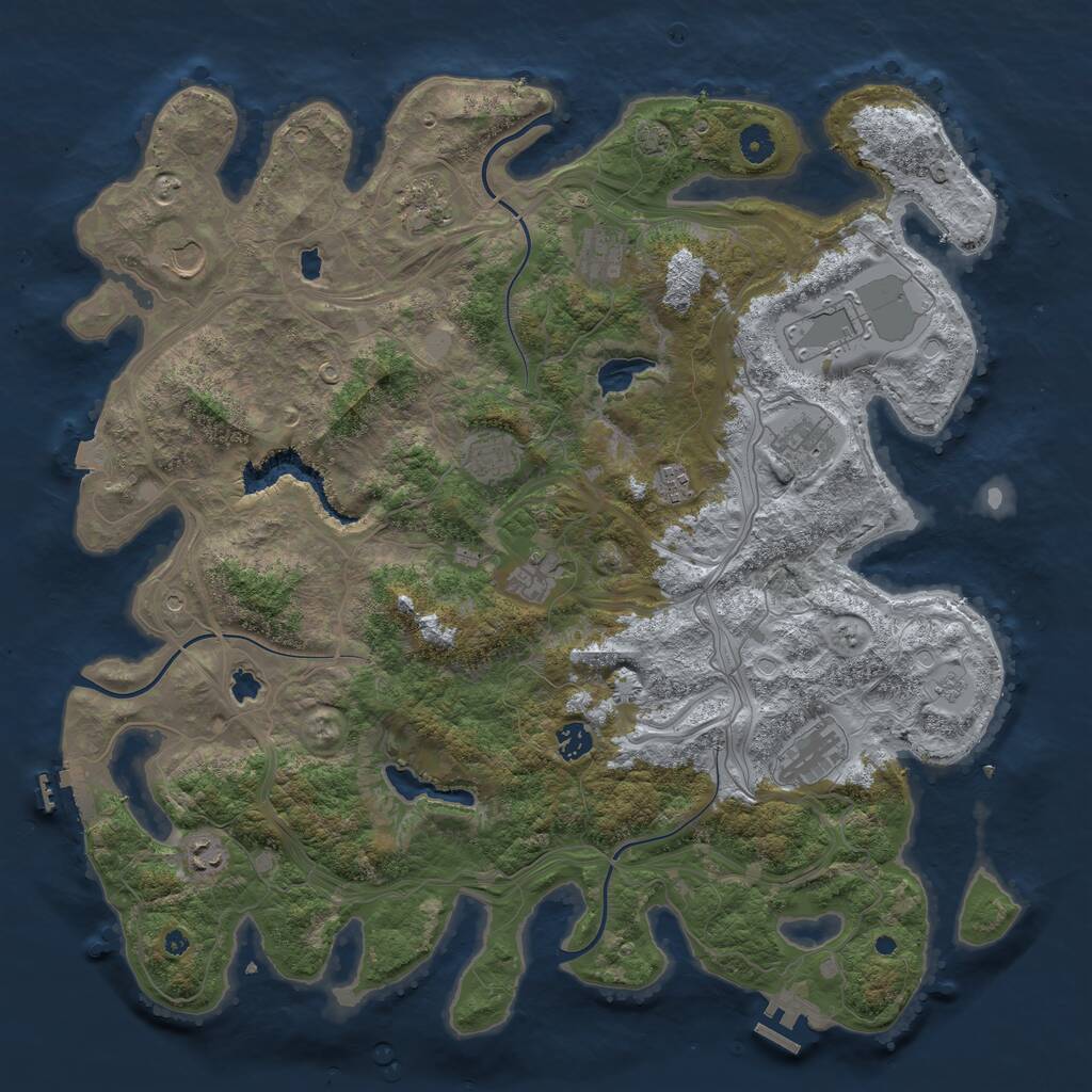 Rust Map: Procedural Map, Size: 4500, Seed: 273950982, 17 Monuments