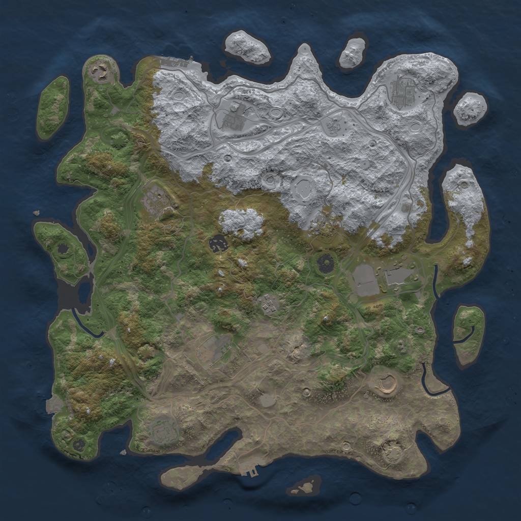 Rust Map: Procedural Map, Size: 4250, Seed: 43984211, 19 Monuments