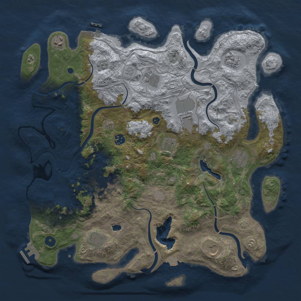 Rust Map: Procedural Map, Size: 4250, Seed: 43984211, 17 Monuments