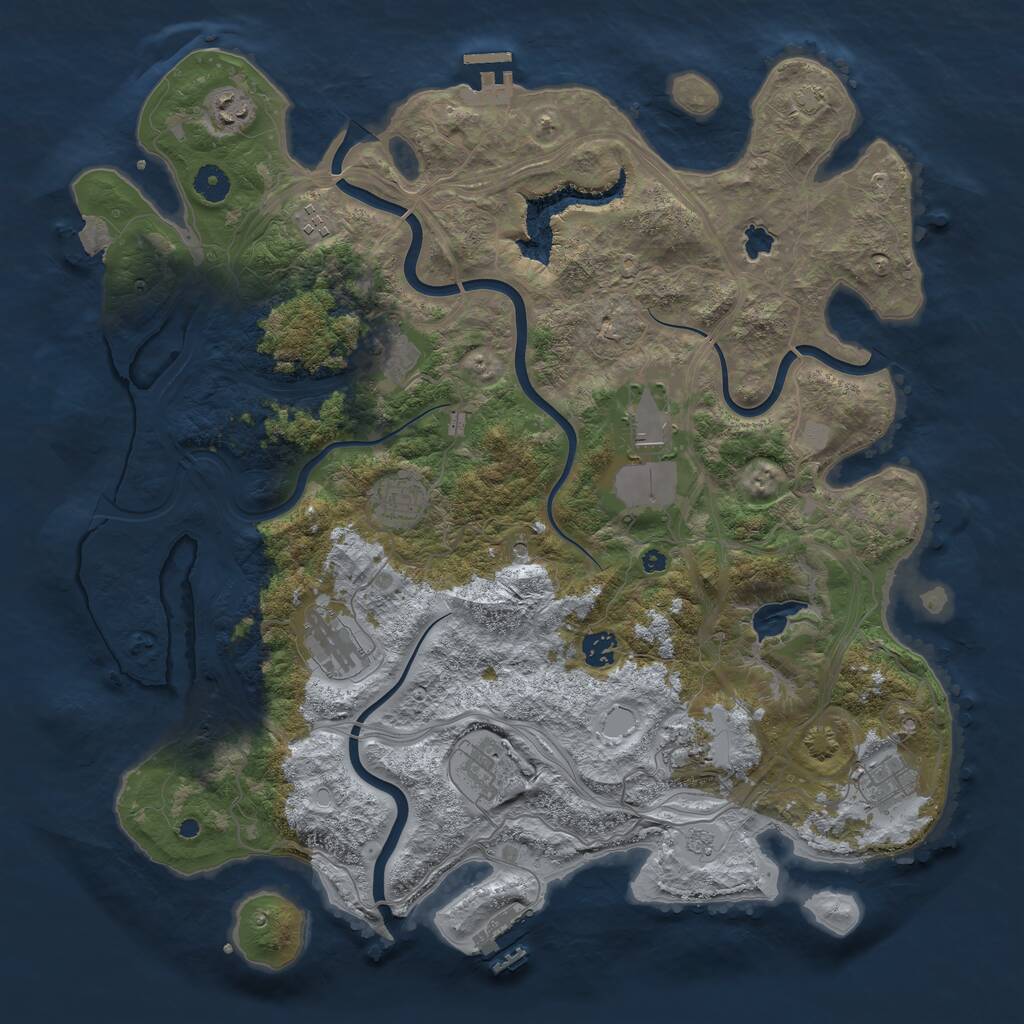 Rust Map: Procedural Map, Size: 4300, Seed: 26112023, 16 Monuments