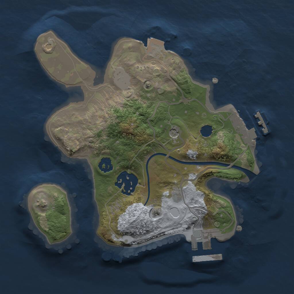Rust Map: Procedural Map, Size: 2000, Seed: 19742, 5 Monuments