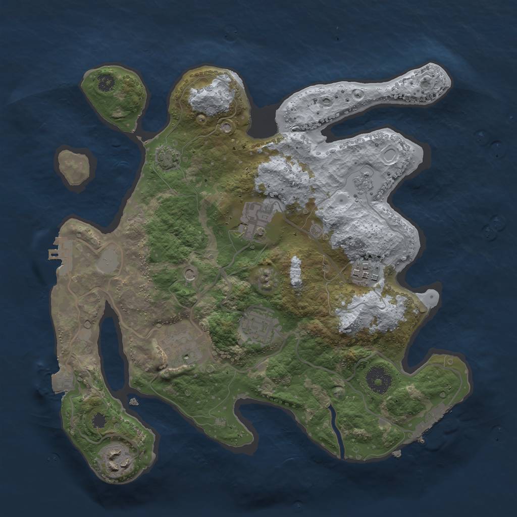 Rust Map: Procedural Map, Size: 3000, Seed: 12415, 13 Monuments