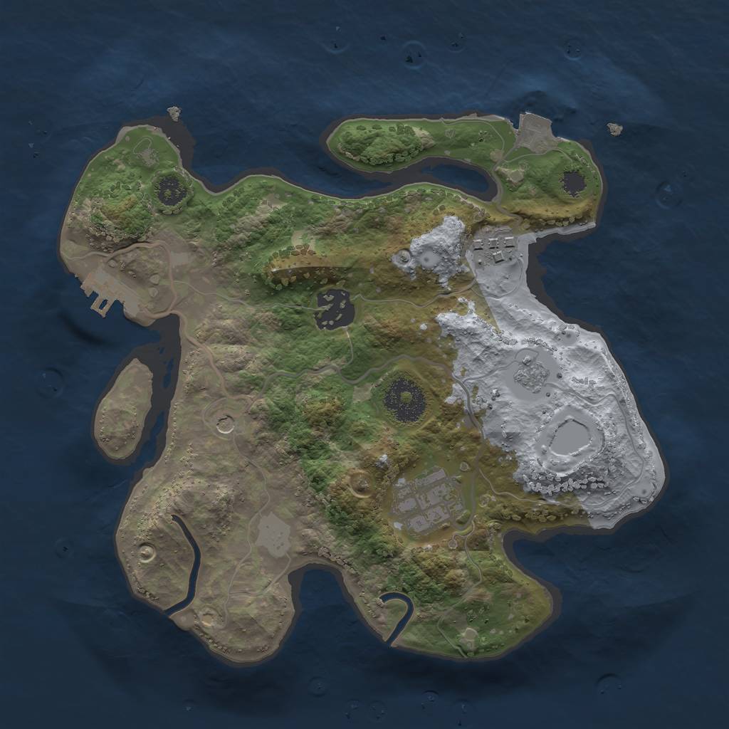 Rust Map: Procedural Map, Size: 2600, Seed: 169103714, 9 Monuments