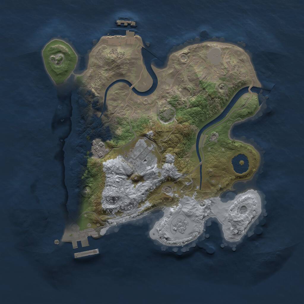 Rust Map: Procedural Map, Size: 2500, Seed: 1181825082, 8 Monuments