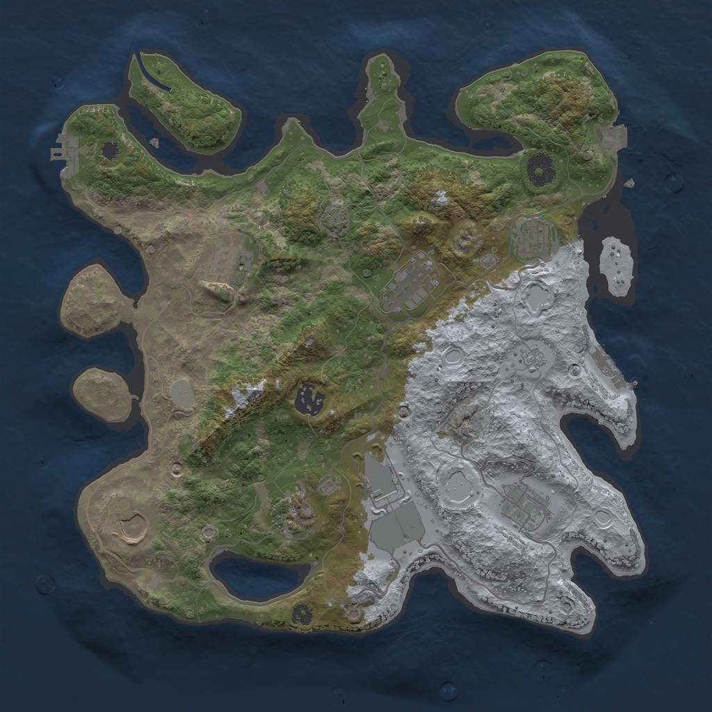 Rust Map: Procedural Map, Size: 3500, Seed: 147465498, 15 Monuments