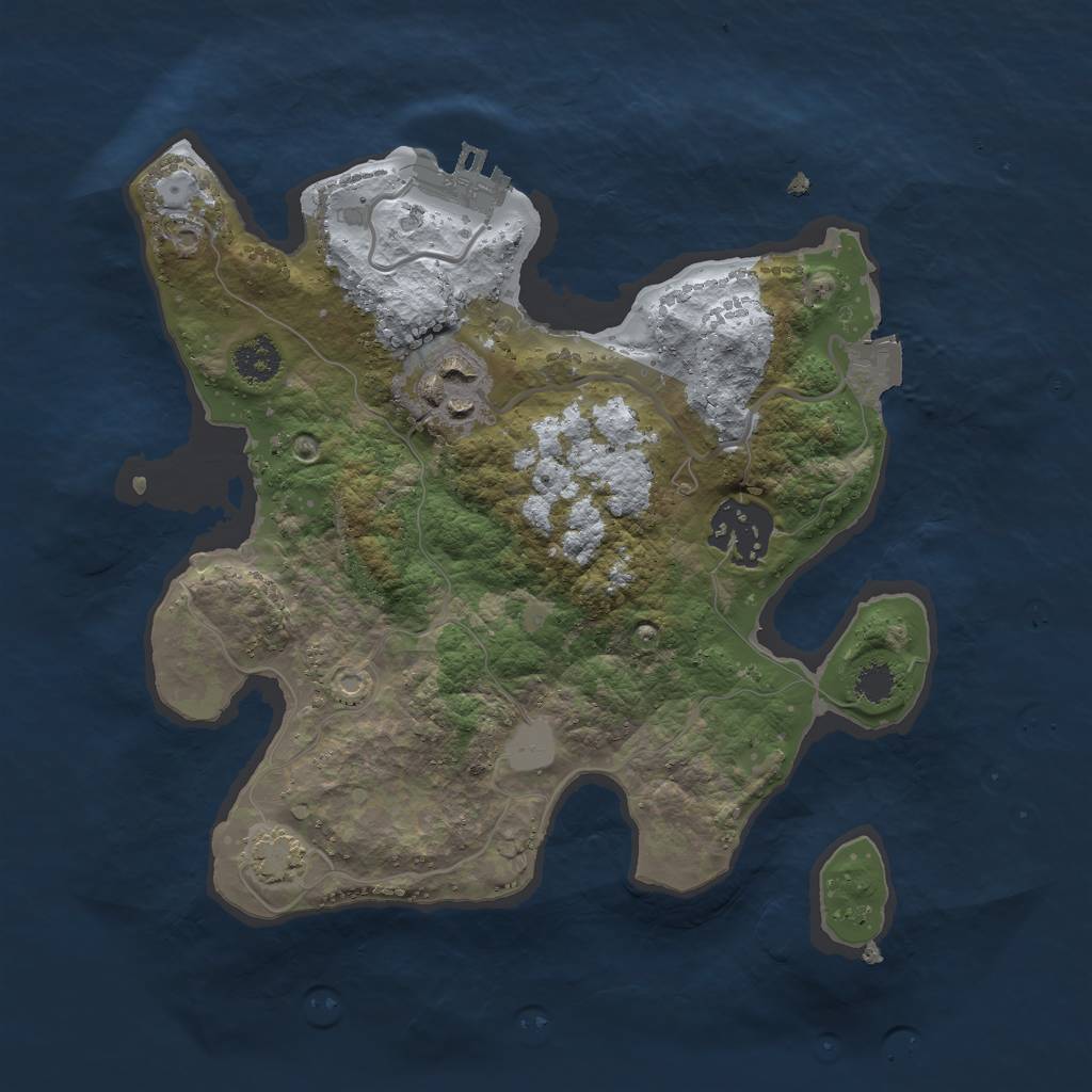 Rust Map: Procedural Map, Size: 2500, Seed: 902260138, 7 Monuments