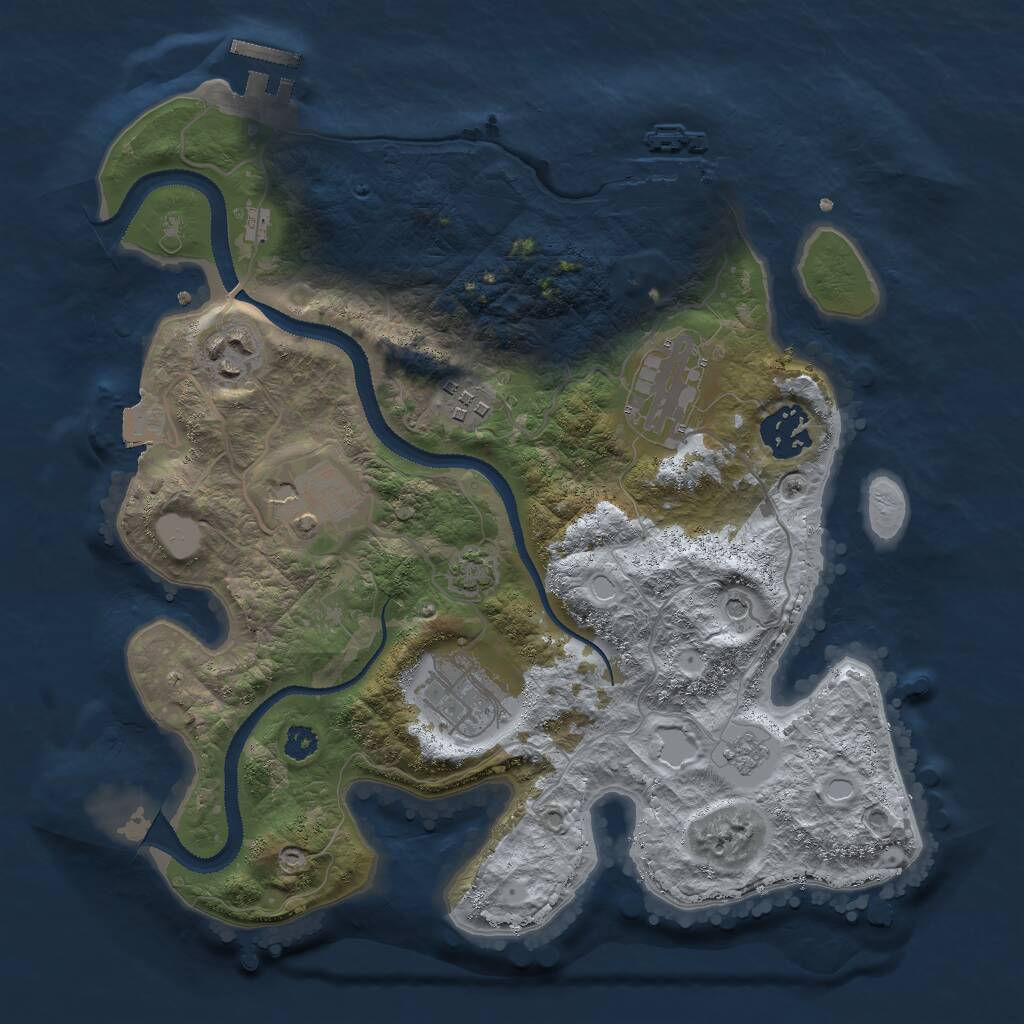Rust Map: Procedural Map, Size: 3000, Seed: 1631473790, 12 Monuments