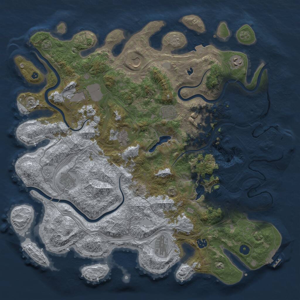 Rust Map: Procedural Map, Size: 4500, Seed: 1962682539, 16 Monuments