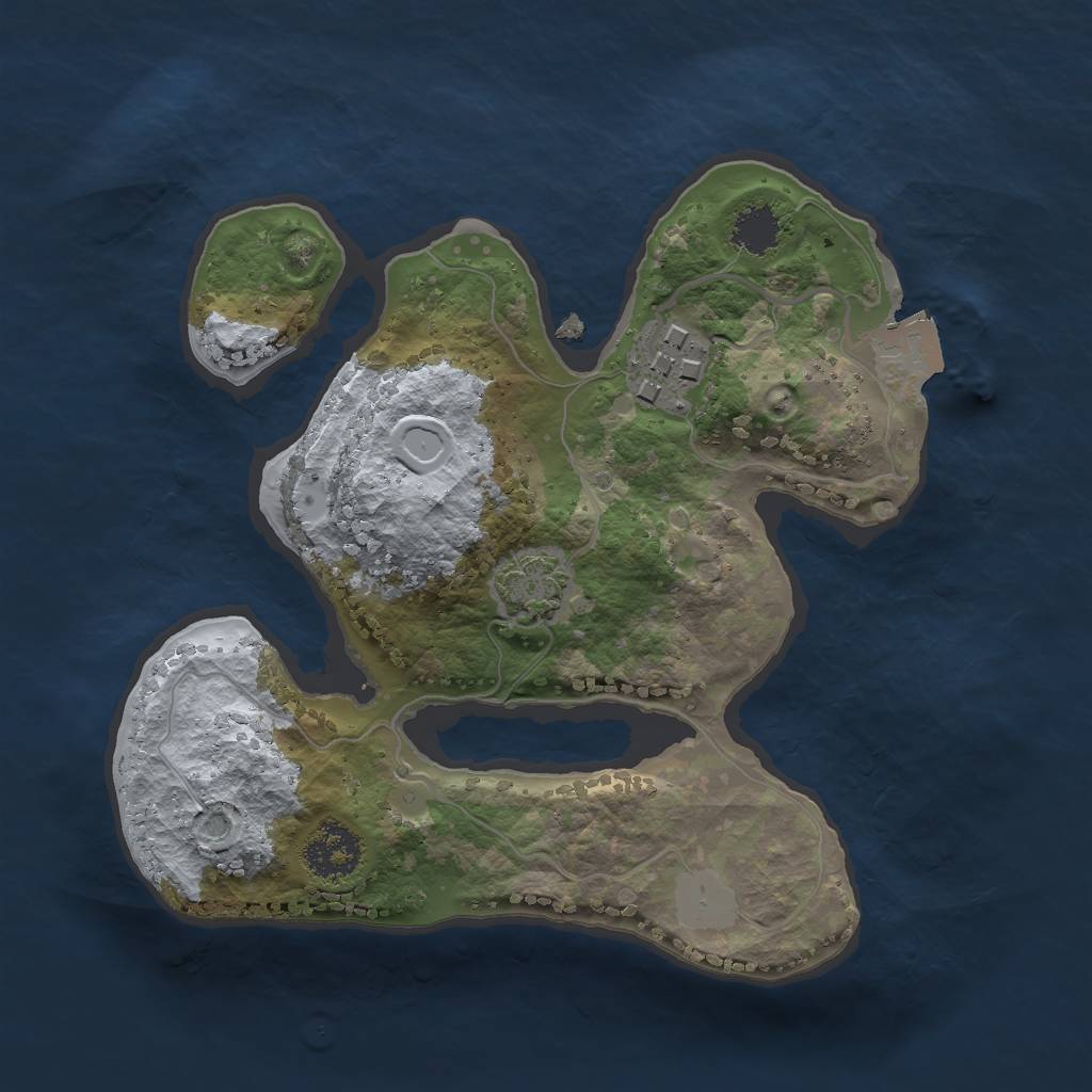 Rust Map: Procedural Map, Size: 2000, Seed: 13378, 5 Monuments