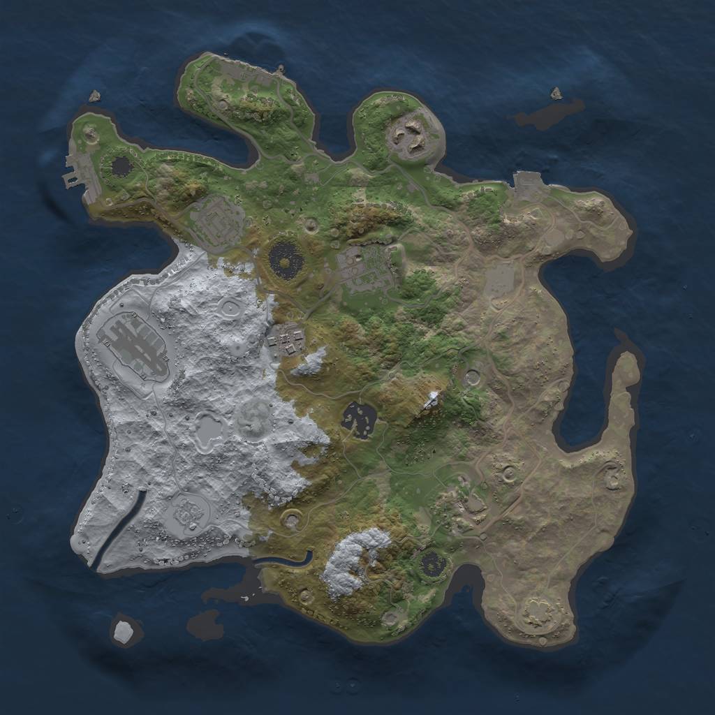 Rust Map: Procedural Map, Size: 3000, Seed: 11914, 15 Monuments