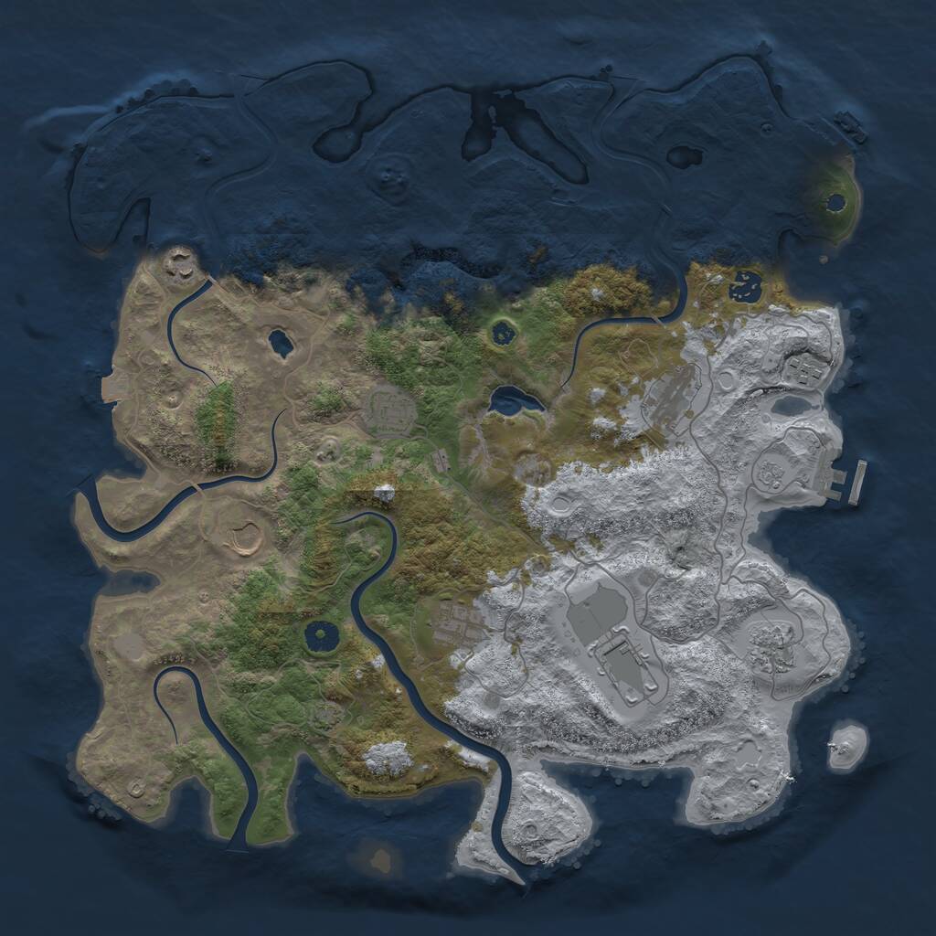 Rust Map: Procedural Map, Size: 4200, Seed: 47200723, 14 Monuments