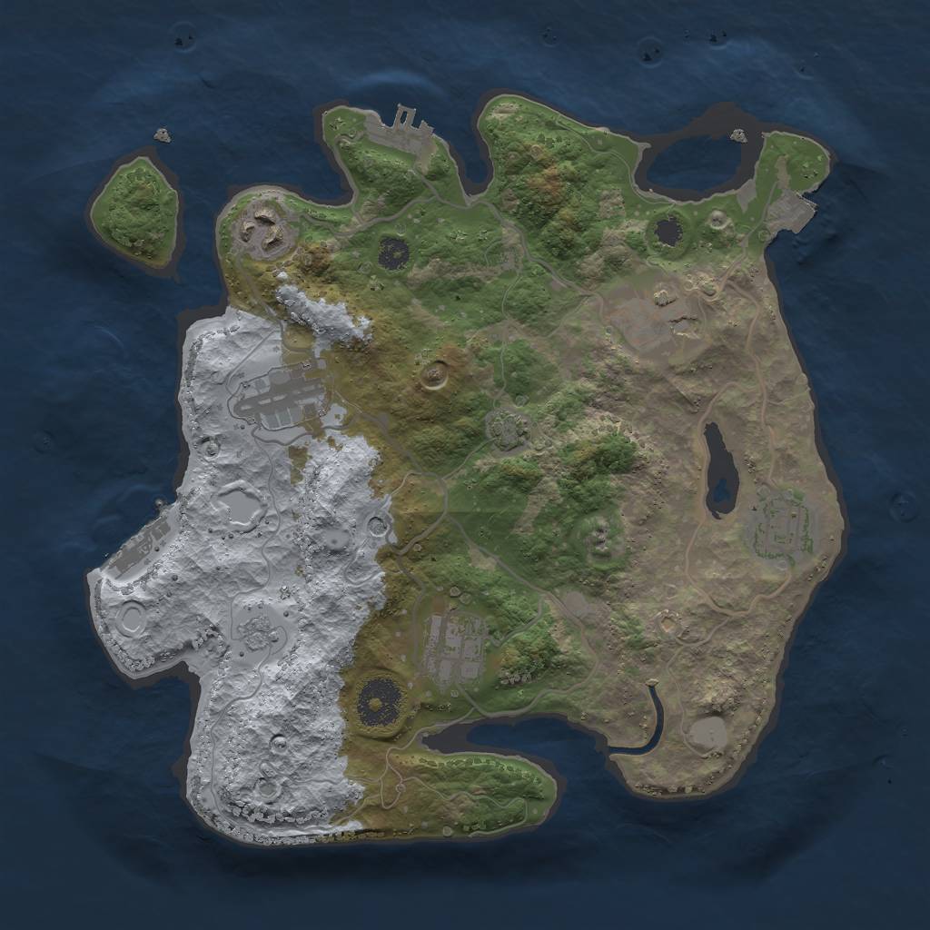 Rust Map: Procedural Map, Size: 3000, Seed: 84695, 13 Monuments