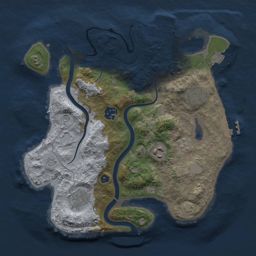 Rust Map: Procedural Map, Size: 3000, Seed: 84695, 11 Monuments