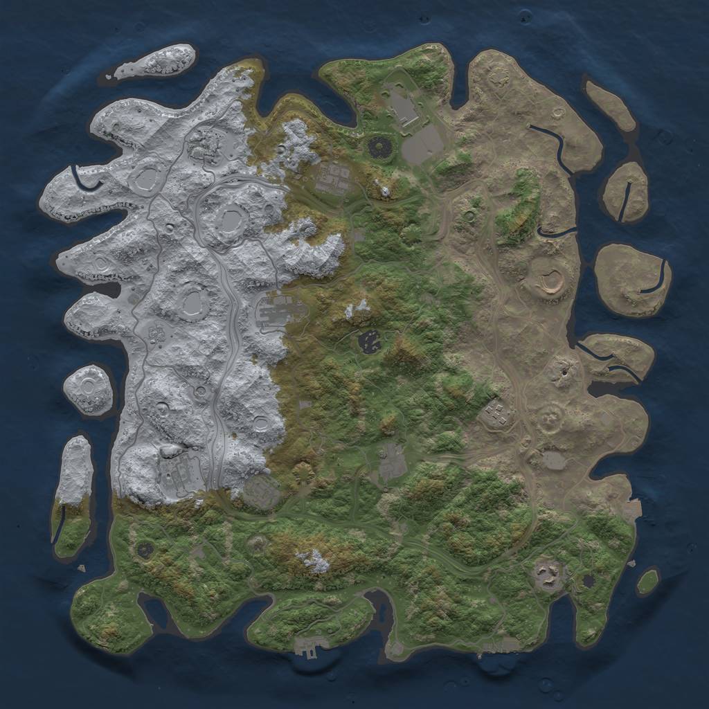 Rust Map: Procedural Map, Size: 4500, Seed: 1927451597, 19 Monuments