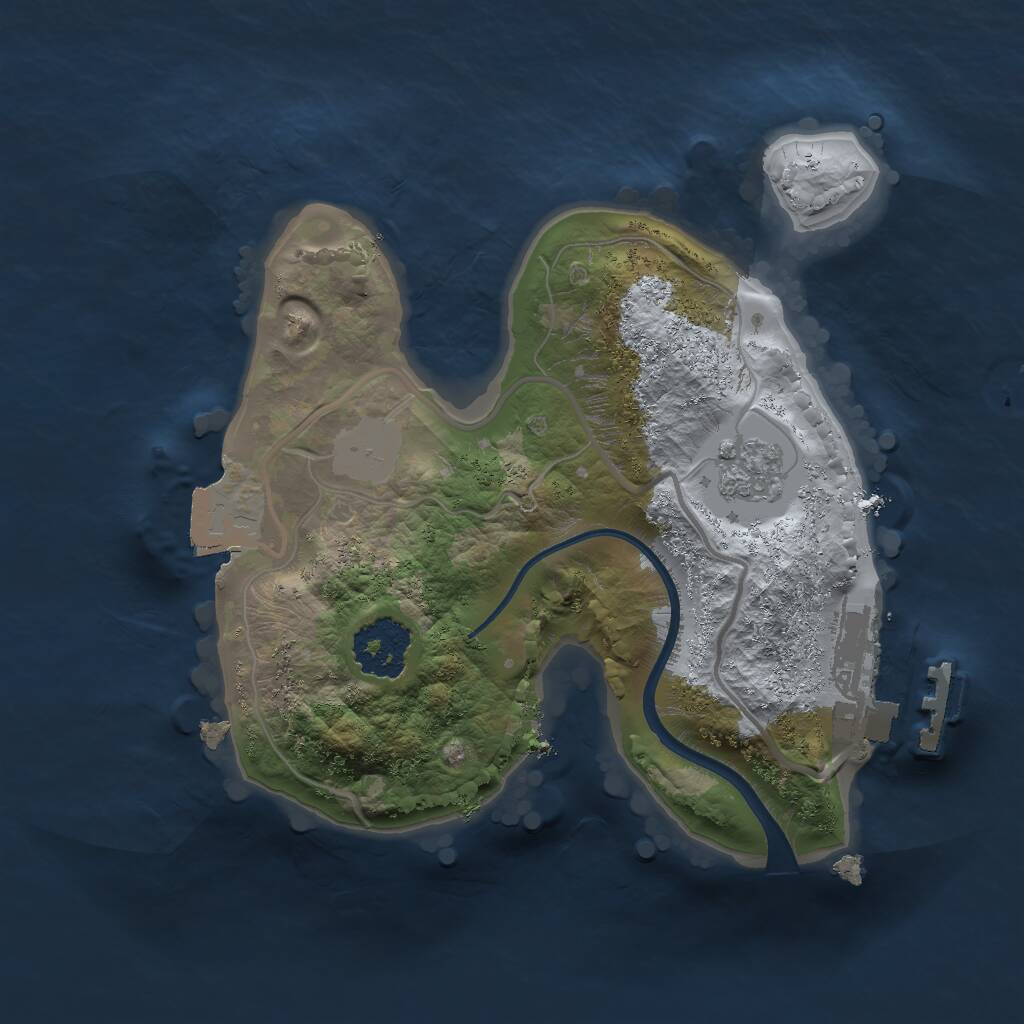 Rust Map: Procedural Map, Size: 1750, Seed: 8999999, 3 Monuments