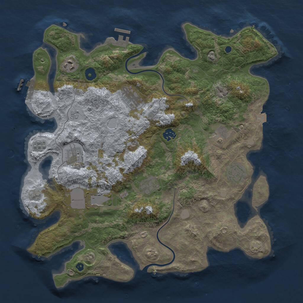 Rust Map: Procedural Map, Size: 3800, Seed: 65663677, 15 Monuments