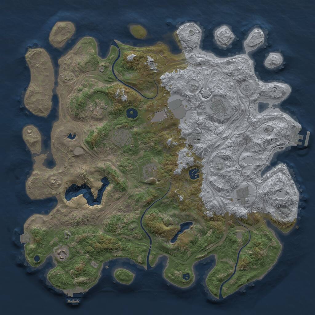 Rust Map: Procedural Map, Size: 4250, Seed: 20633, 15 Monuments