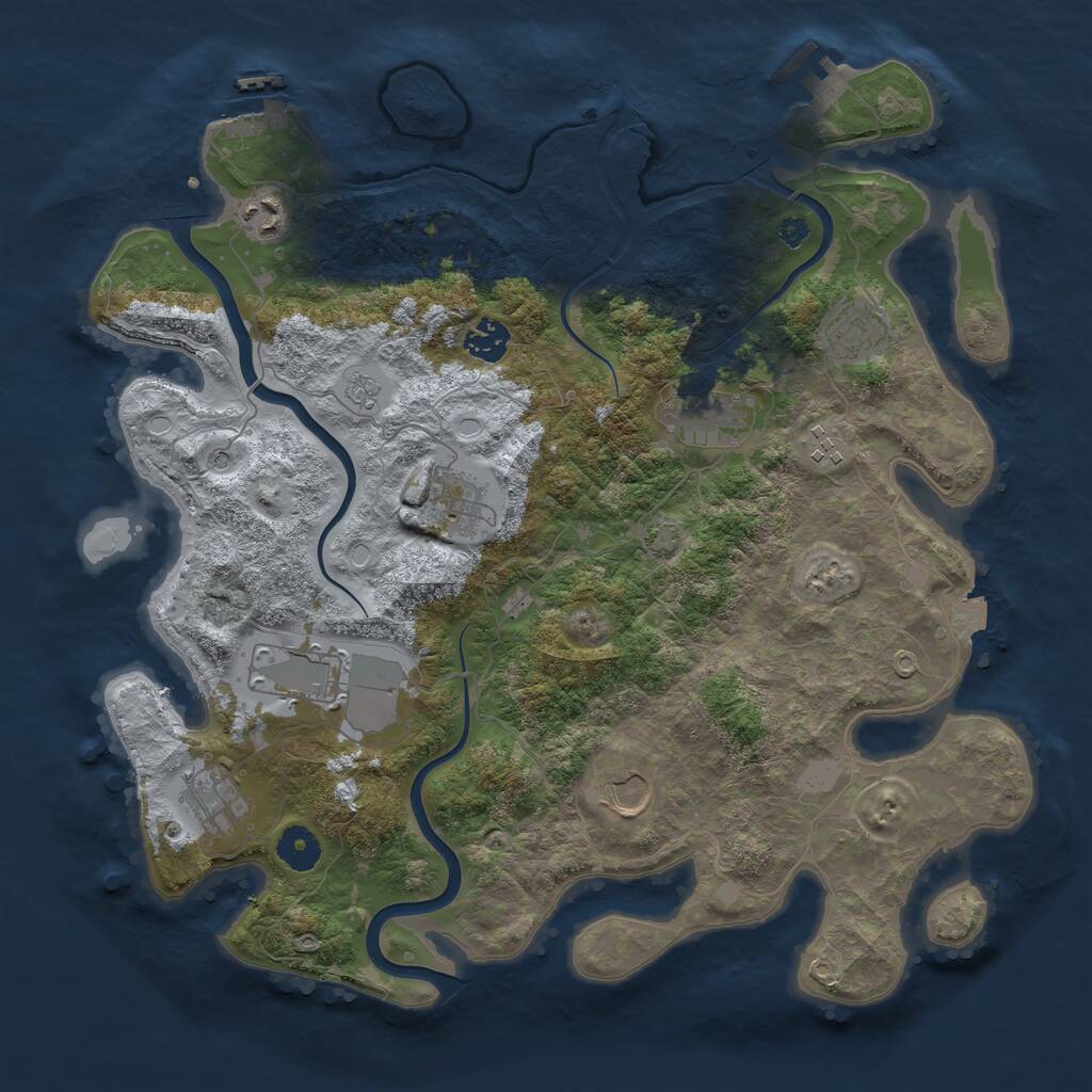 Rust Map: Procedural Map, Size: 3800, Seed: 66133856, 15 Monuments