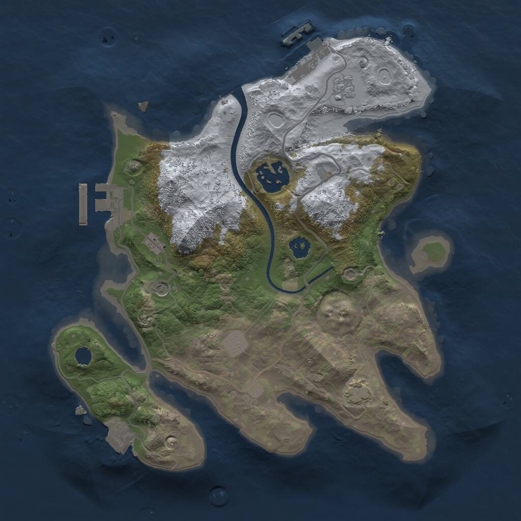 Rust Map: Procedural Map, Size: 2500, Seed: 212407670, 7 Monuments