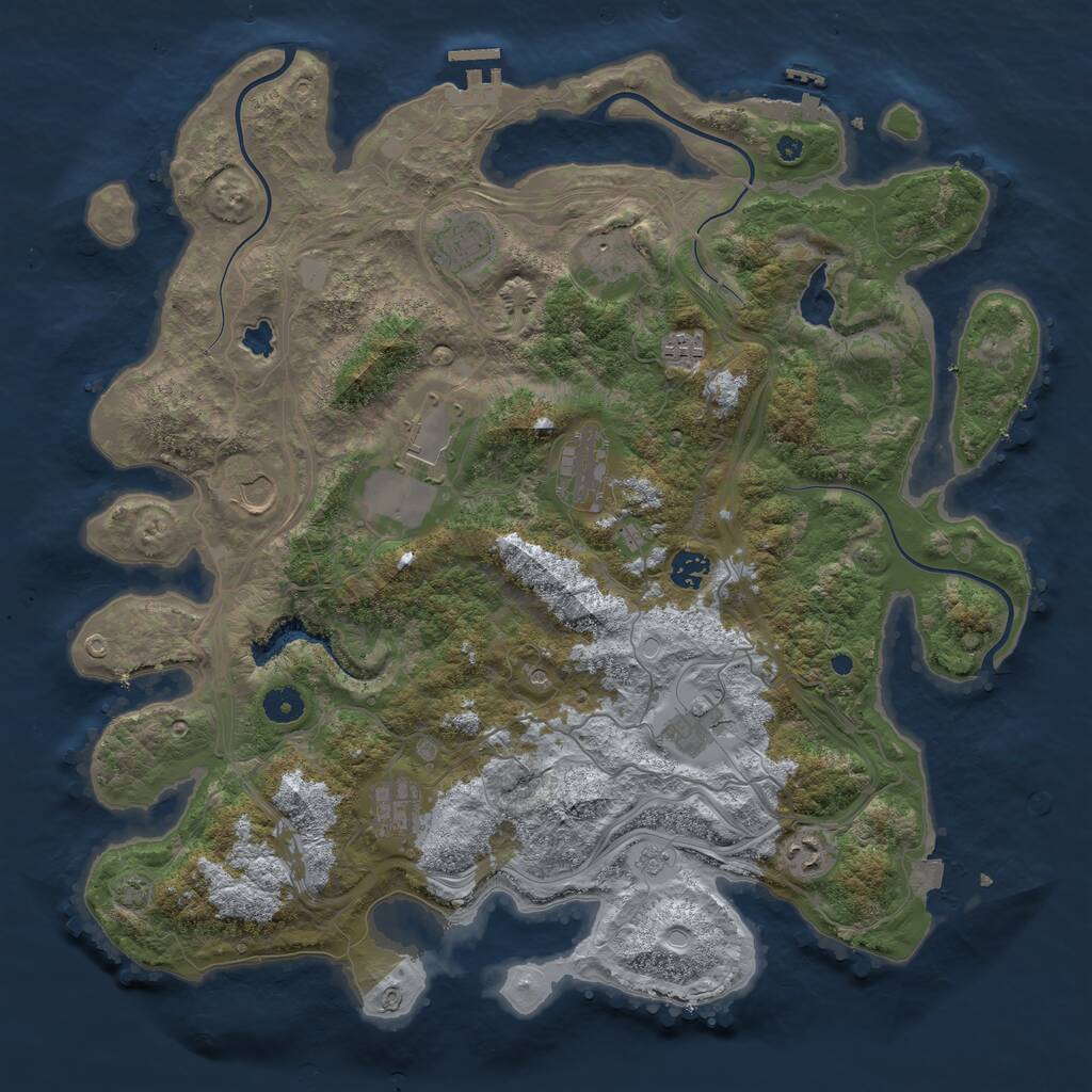 Rust Map: Procedural Map, Size: 4250, Seed: 1264838769, 16 Monuments