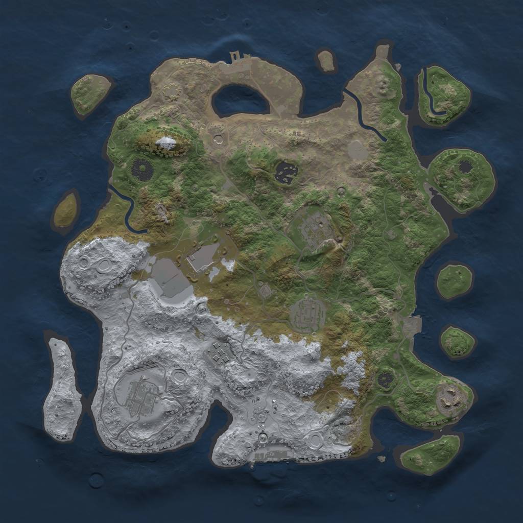 Rust Map: Procedural Map, Size: 3500, Seed: 320047306, 15 Monuments