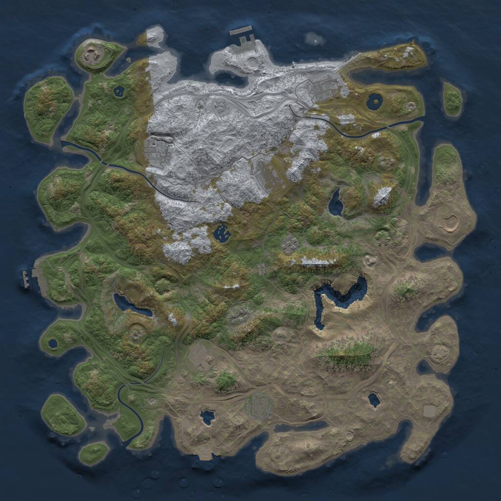 Rust Map: Procedural Map, Size: 4500, Seed: 656570760, 15 Monuments