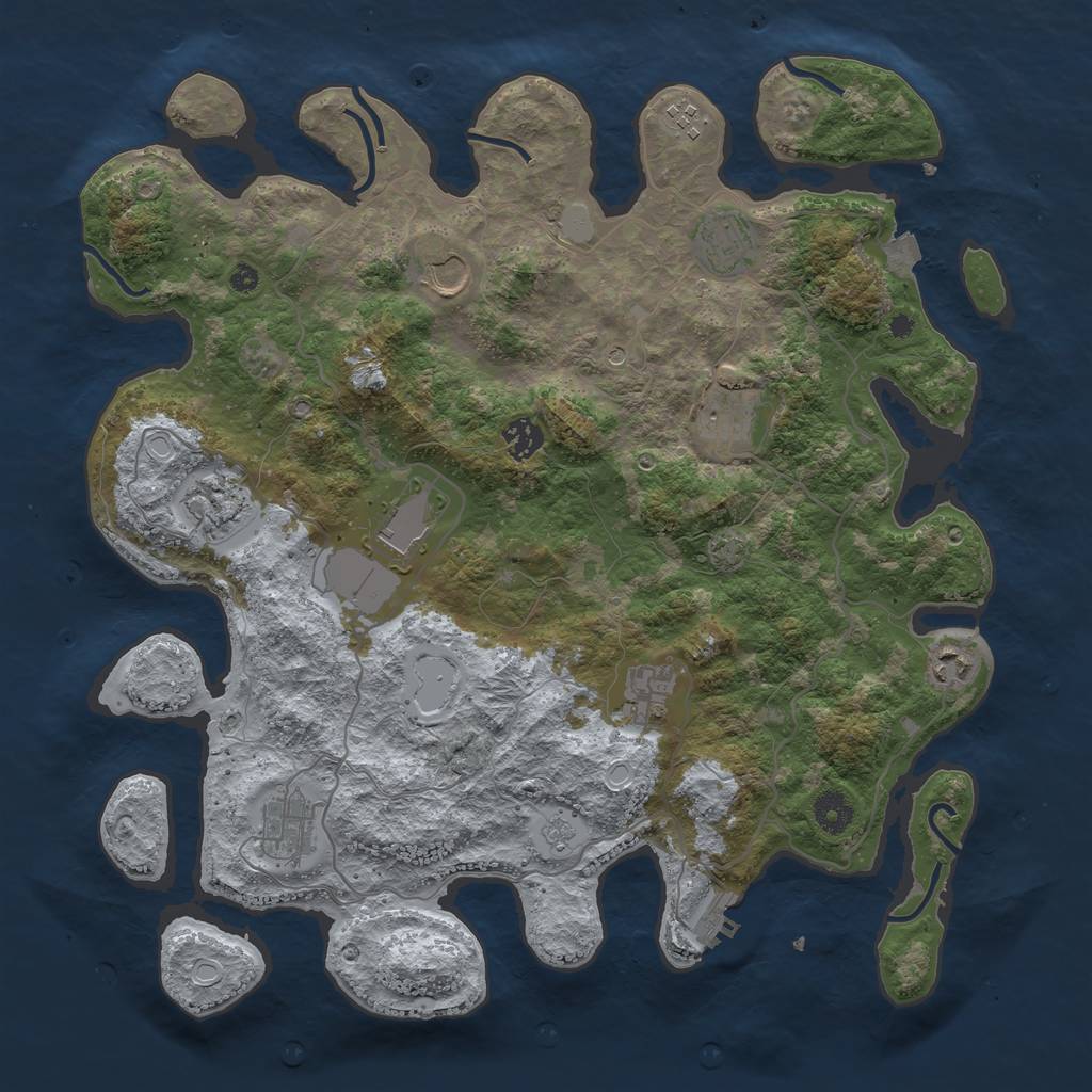 Rust Map: Procedural Map, Size: 4000, Seed: 37279314, 17 Monuments