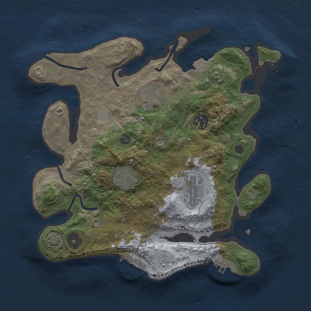 Rust Map: Procedural Map, Size: 3000, Seed: 8188, 12 Monuments