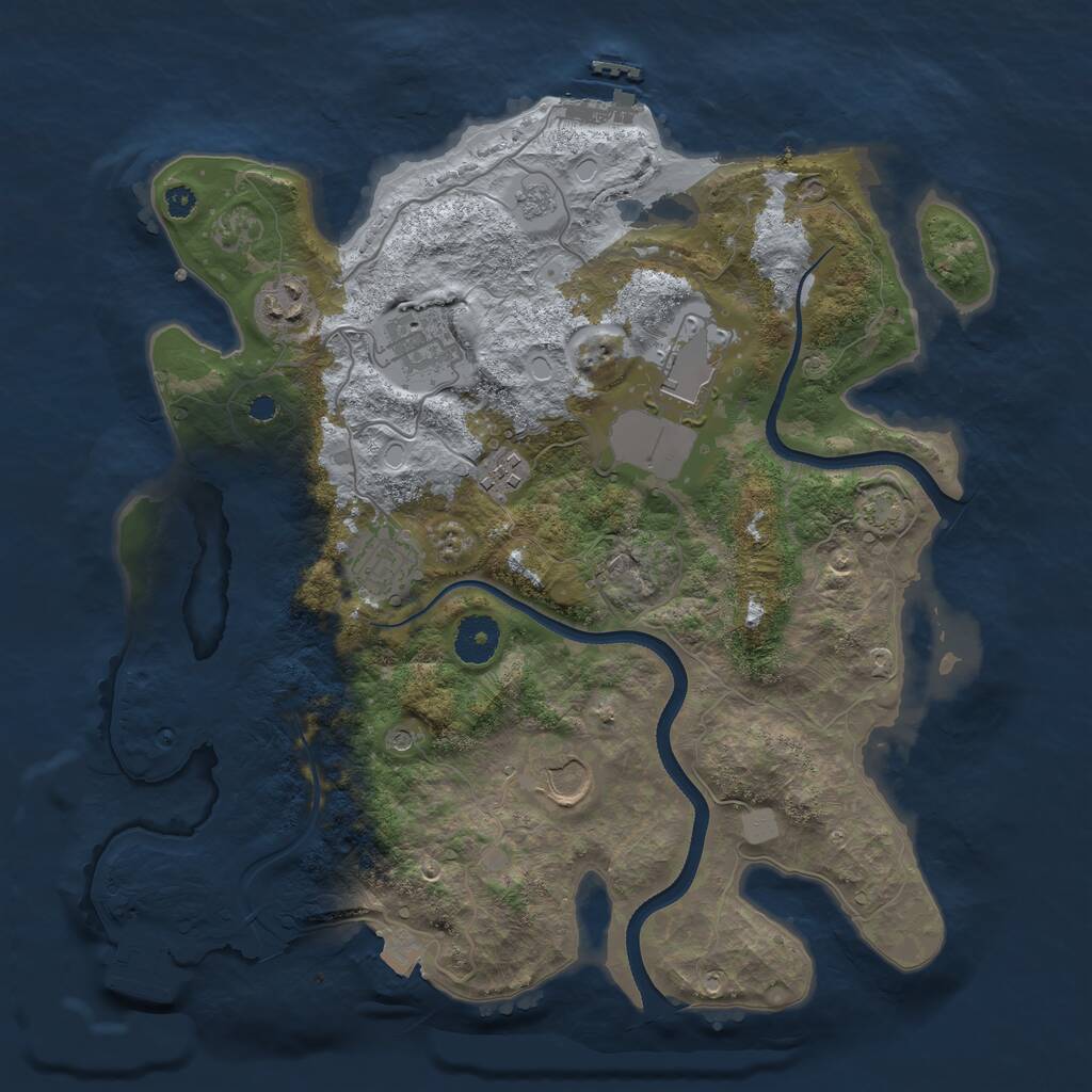 Rust Map: Procedural Map, Size: 3500, Seed: 1512592984, 12 Monuments