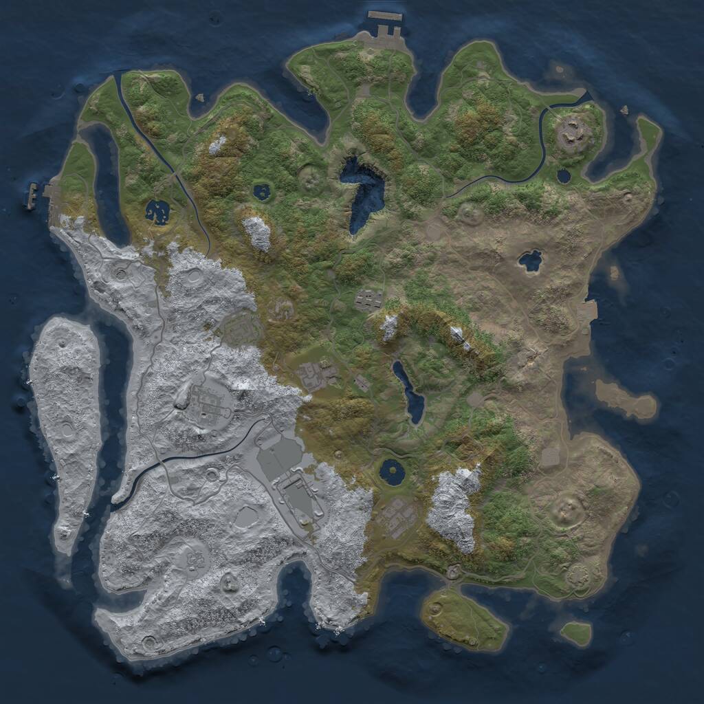 Rust Map: Procedural Map, Size: 4200, Seed: 690544932, 14 Monuments