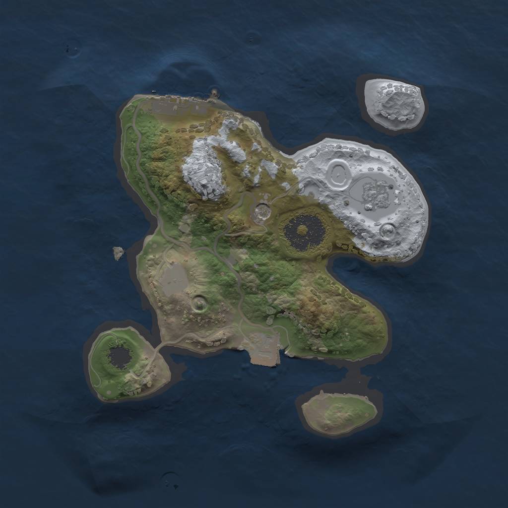 Rust Map: Procedural Map, Size: 2000, Seed: 1896522611, 6 Monuments
