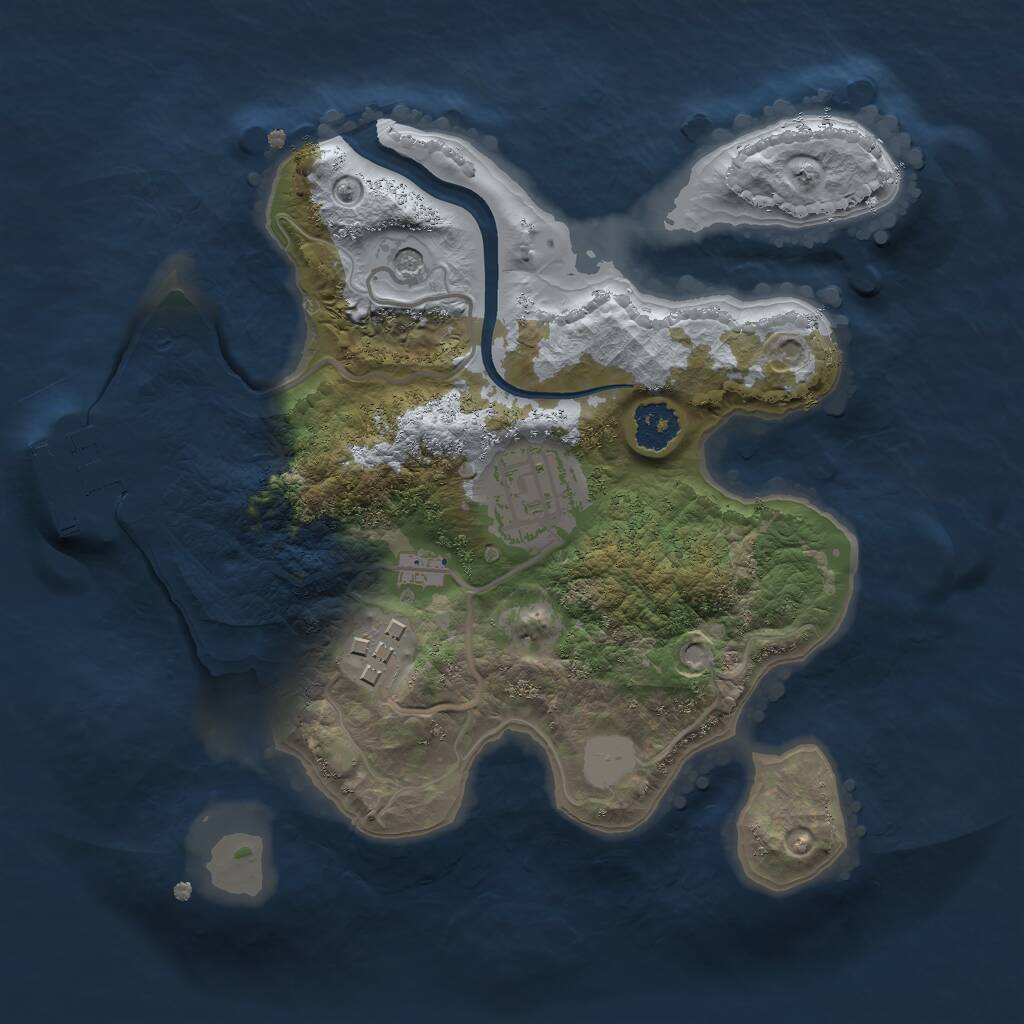 Rust Map: Procedural Map, Size: 2200, Seed: 314159237, 5 Monuments