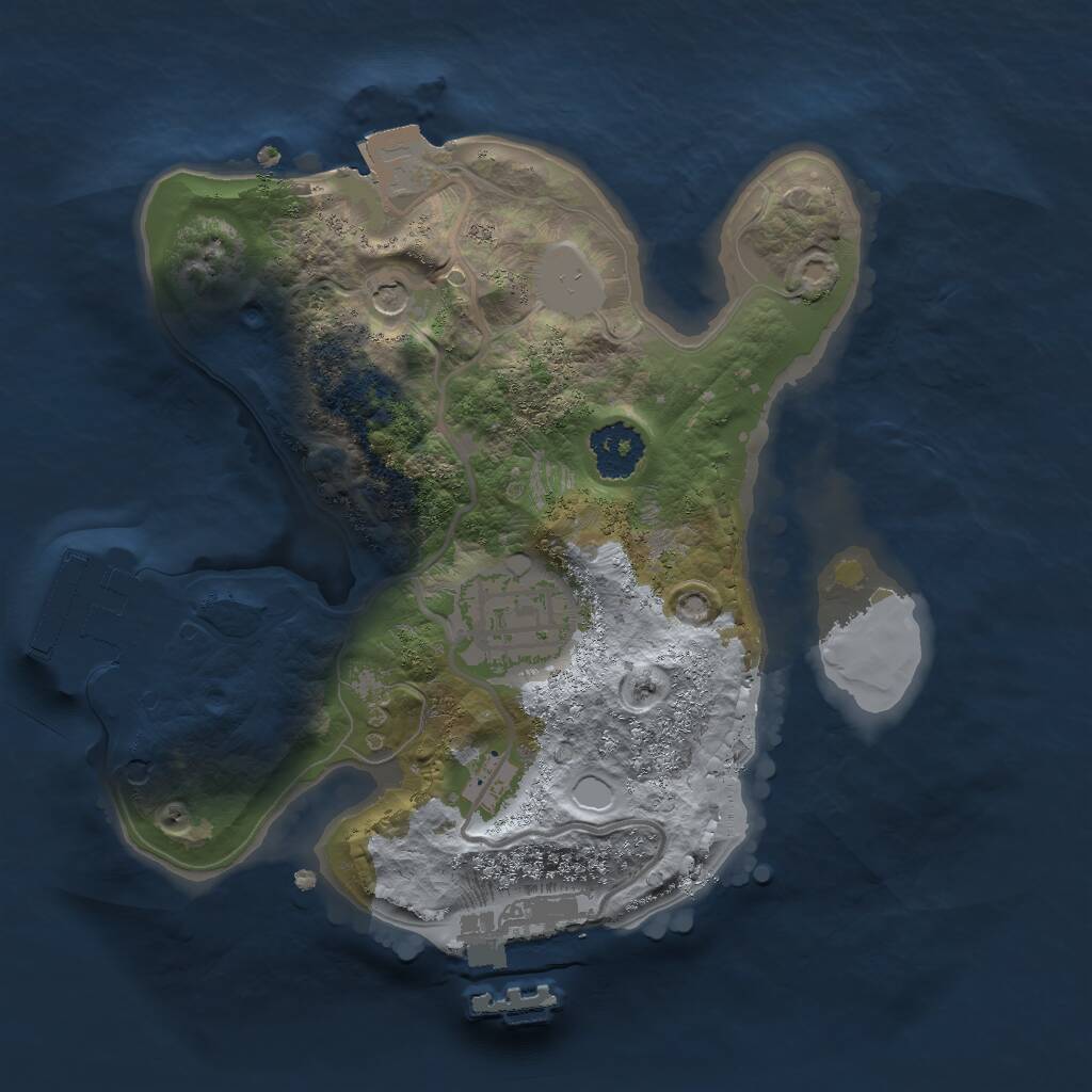 Rust Map: Procedural Map, Size: 2000, Seed: 1583118320, 5 Monuments