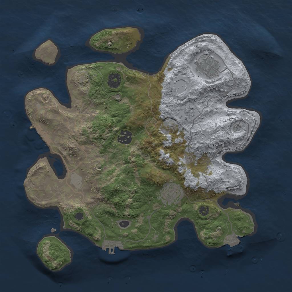 Rust Map: Procedural Map, Size: 3000, Seed: 31252422, 11 Monuments
