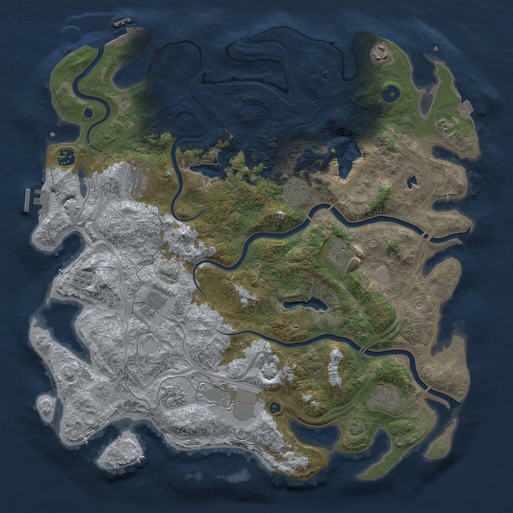 Rust Map: Procedural Map, Size: 4500, Seed: 560160, 16 Monuments