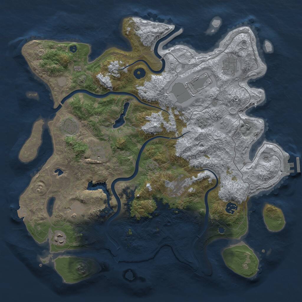 Rust Map: Procedural Map, Size: 4000, Seed: 71097183, 14 Monuments