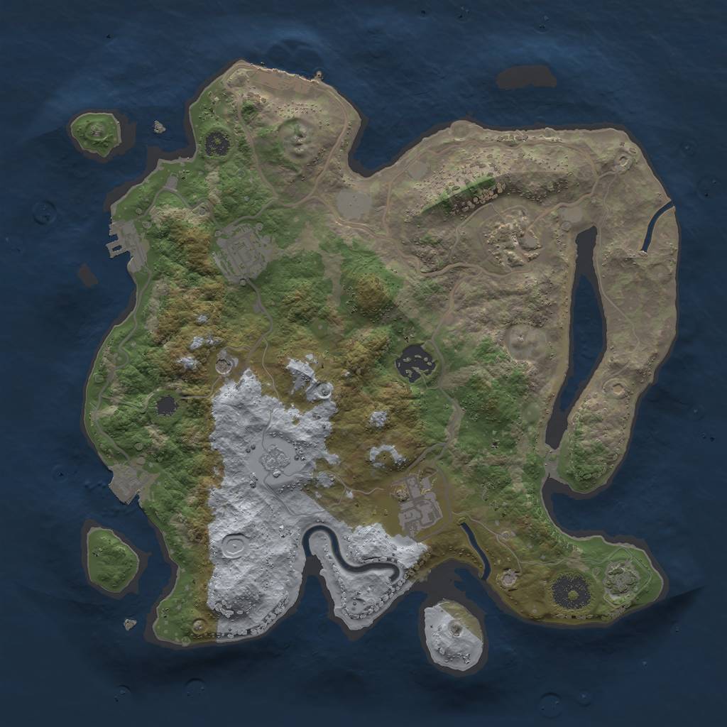 Rust Map: Procedural Map, Size: 3000, Seed: 9034652, 12 Monuments